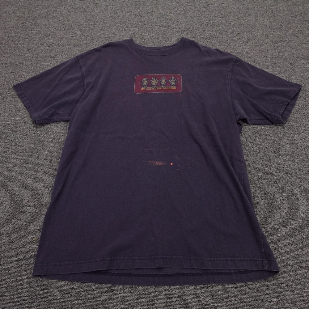 Vintage Abercrombie & Fitch Shirt Mens Large Purple Monkey Graphic Tee 90s